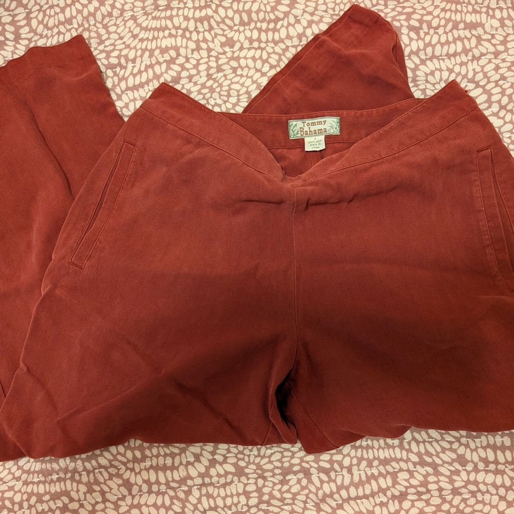 Tommy Bahama Brick Red Silk Pants